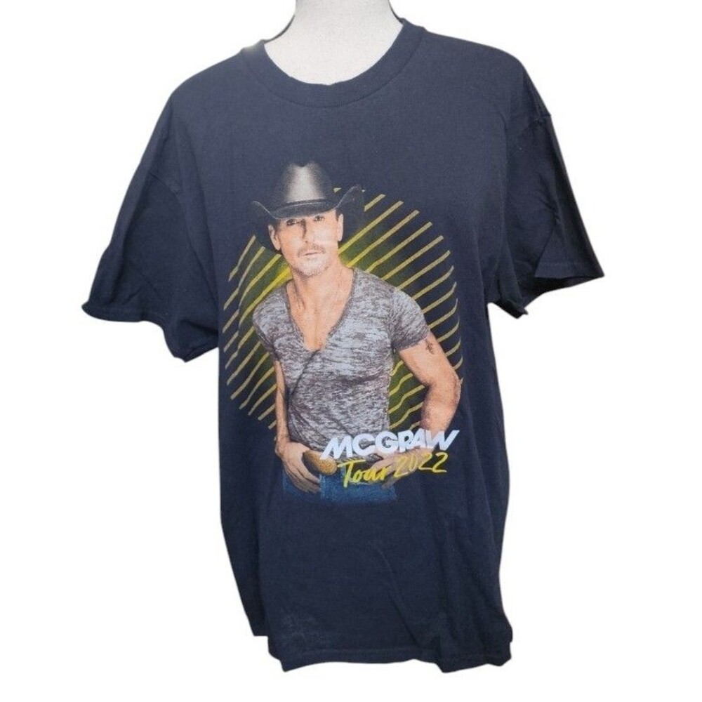 Tim McGraw 2022 Tour Tee 2 Sides Size Large Black Country Music Band